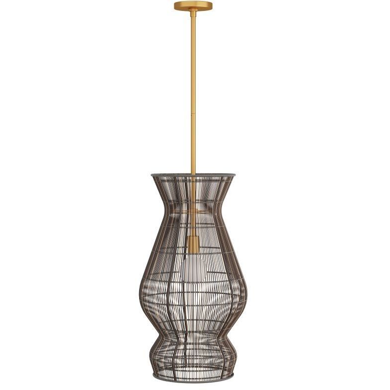 Turks 1 Light 15 inch Dark Brown Stained Pendant Ceiling Light