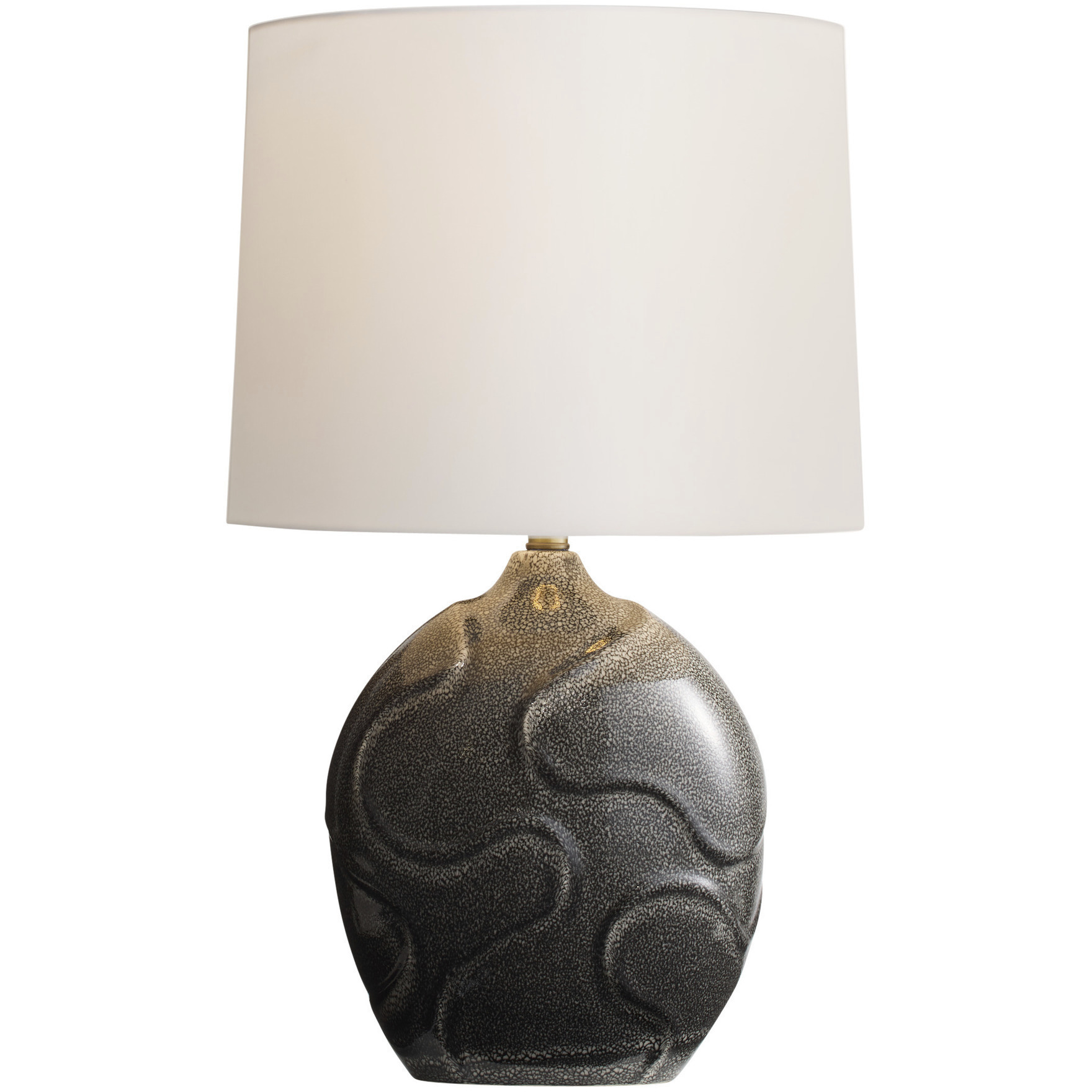 Ismay 26 inch 150 watt Obsidian Reactive and Antique Brass Table Lamp Portable Light
