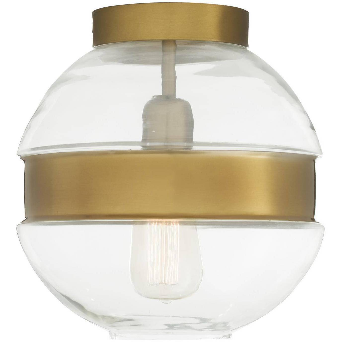 Garrison 1 Light 11 inch Antique Brass Flush Mount Ceiling Light, Small