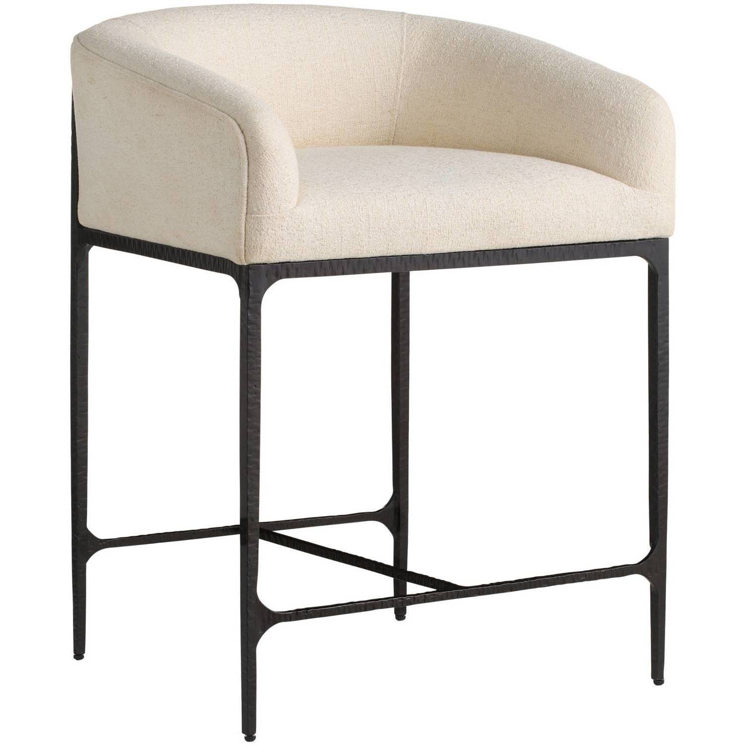 Osbourne 33.5 inch Oxford White and Blackened Iron Counter Stool