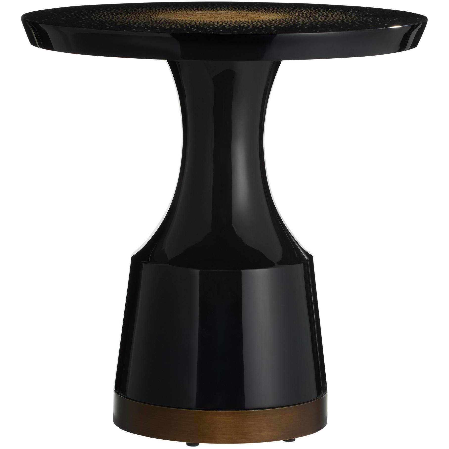 Altair 24 inch Toasted Ivory and Black and Vintage Brass End Table