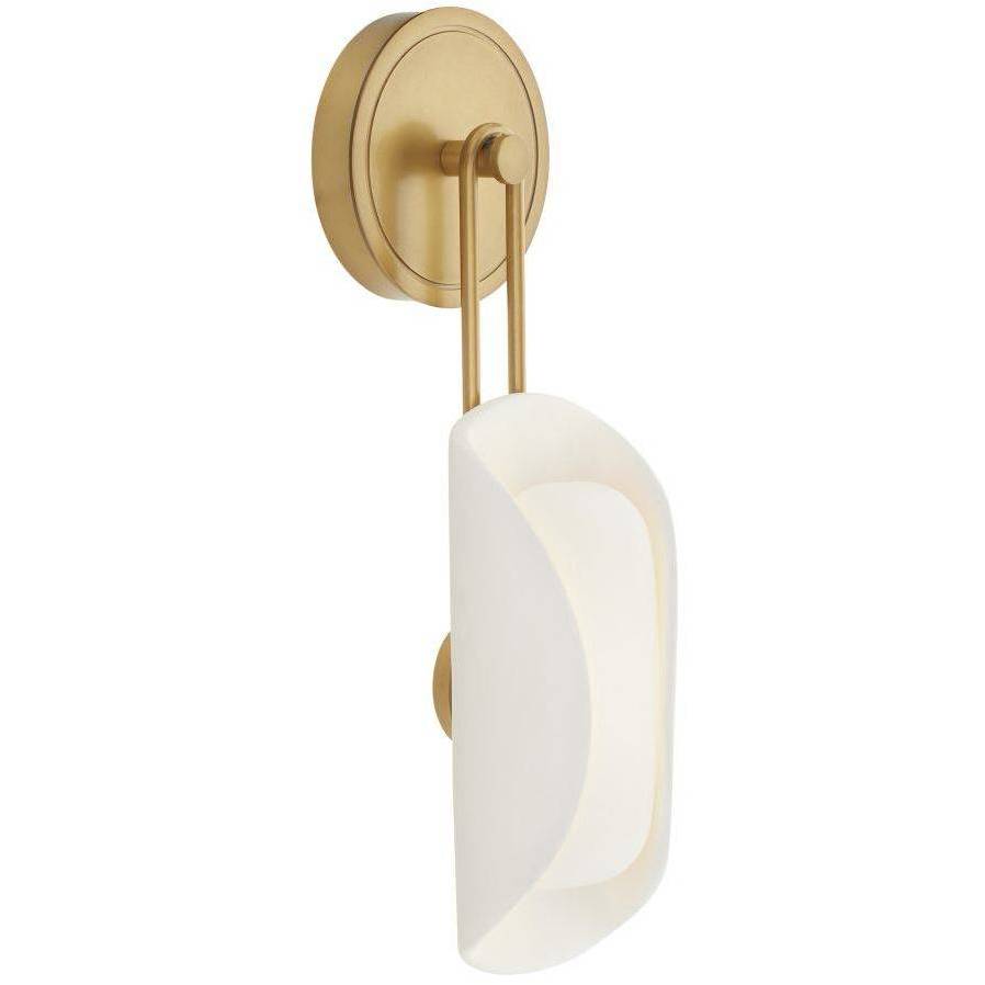 Roll 1 Light 5 inch Antique Brass and Ivory Sconce Wall Light