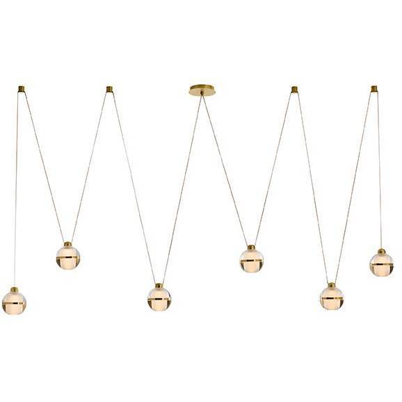 Noble 6 Light 82 inch Antique Brass Multi-Drop Chandelier Ceiling Light