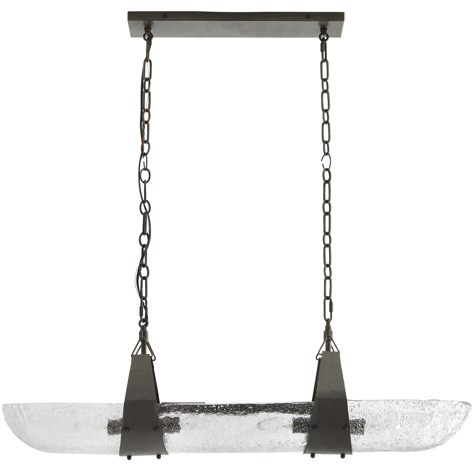 Mykonos 4 Light 37.5 inch Clear and English Bronze Linear Chandelier Ceiling Light