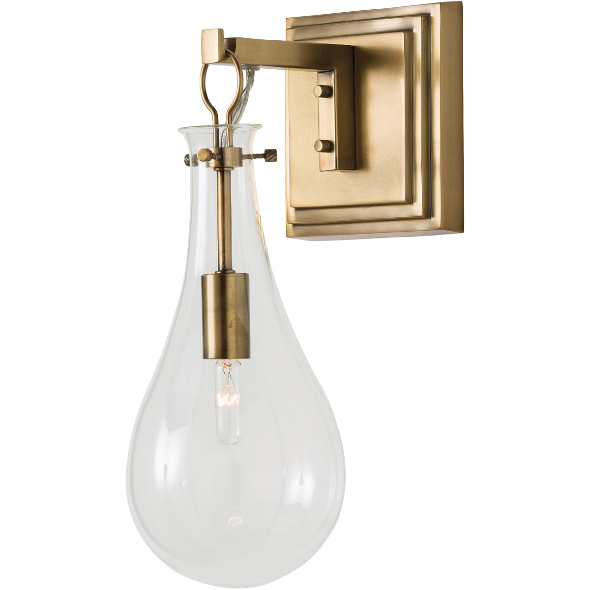 Sabine 1 Light 6 inch Antique Brass Sconce Wall Light, Essential Lighting