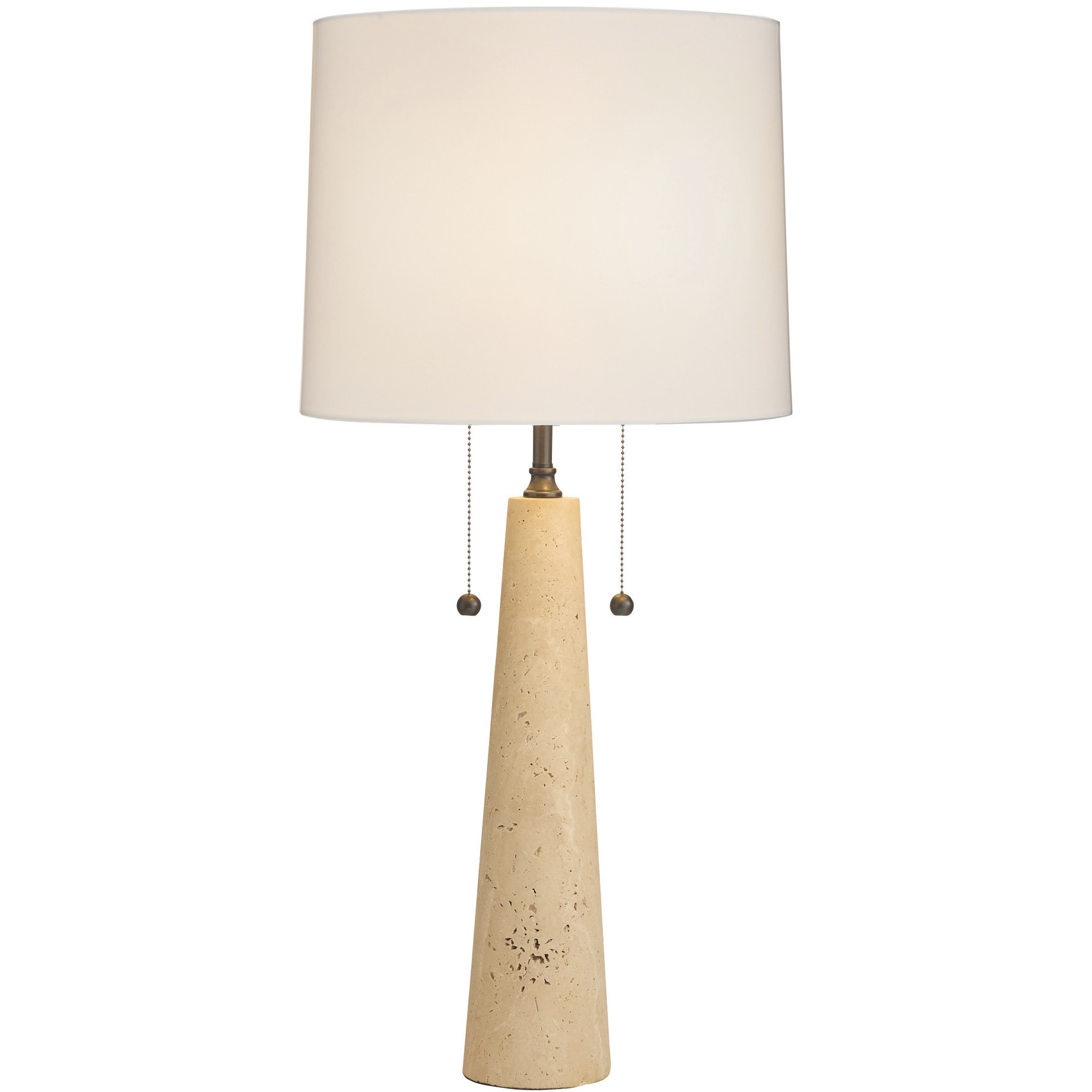 Sidney 34 inch 60 watt Natural Travertine and Bronze Table Lamp Portable Light