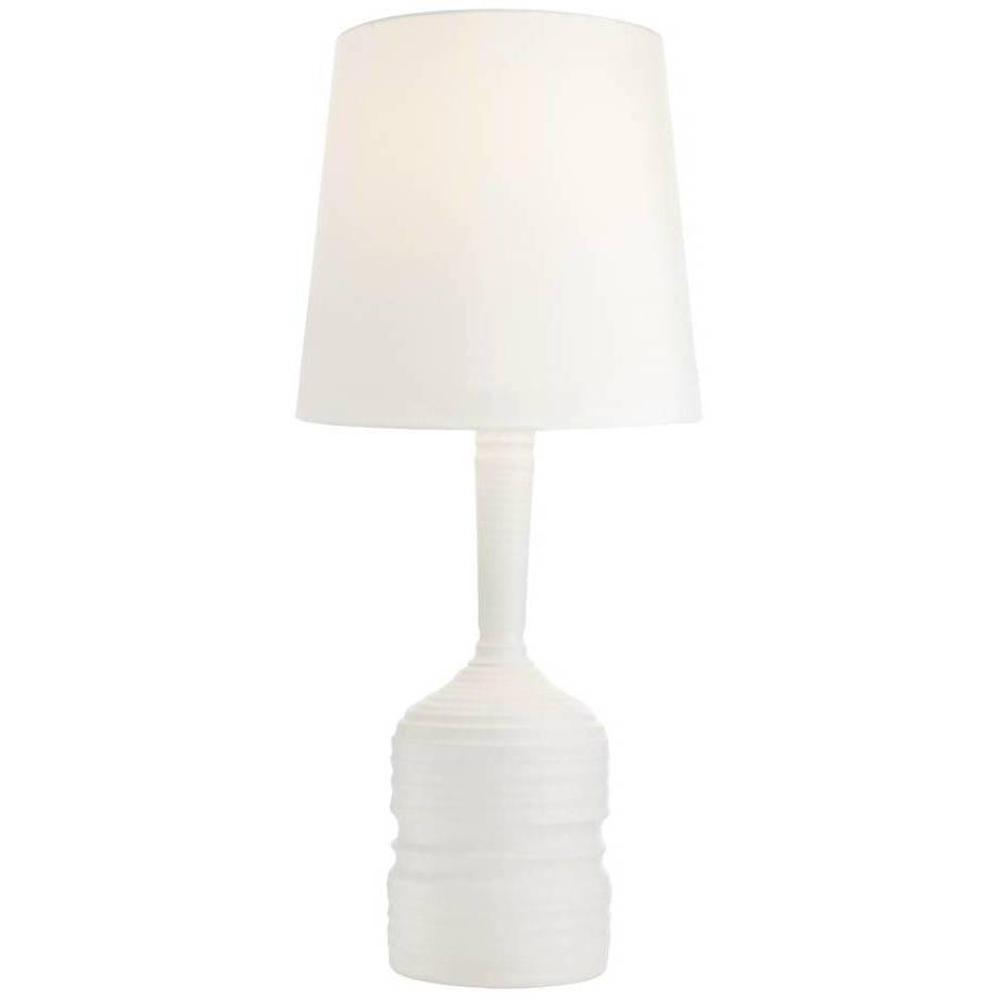 Fontana 32 inch 150 watt White and Antique Brass Lamp Portable Light