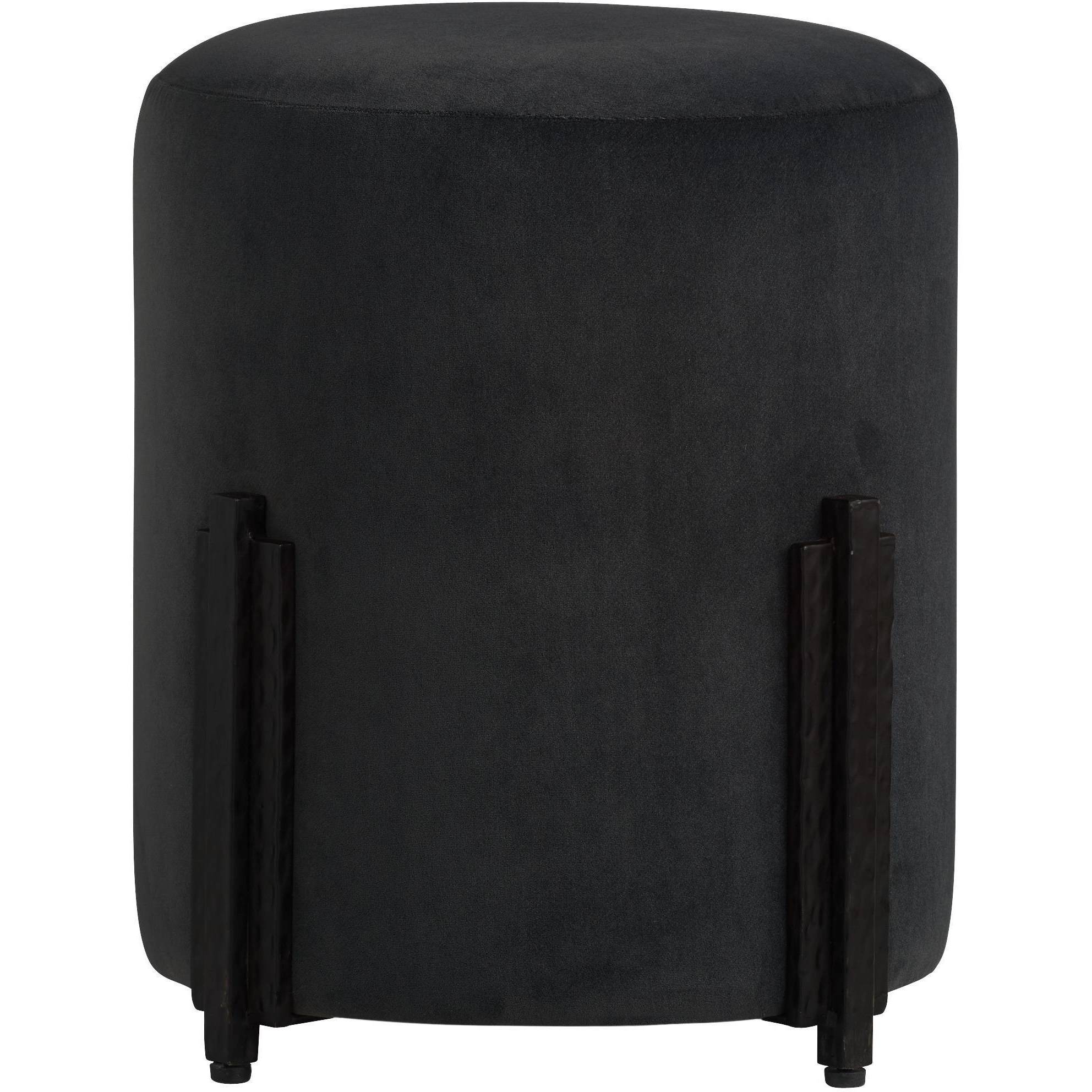 Wexler 19.5 inch Pebble and Blackened Iron Accent Stool