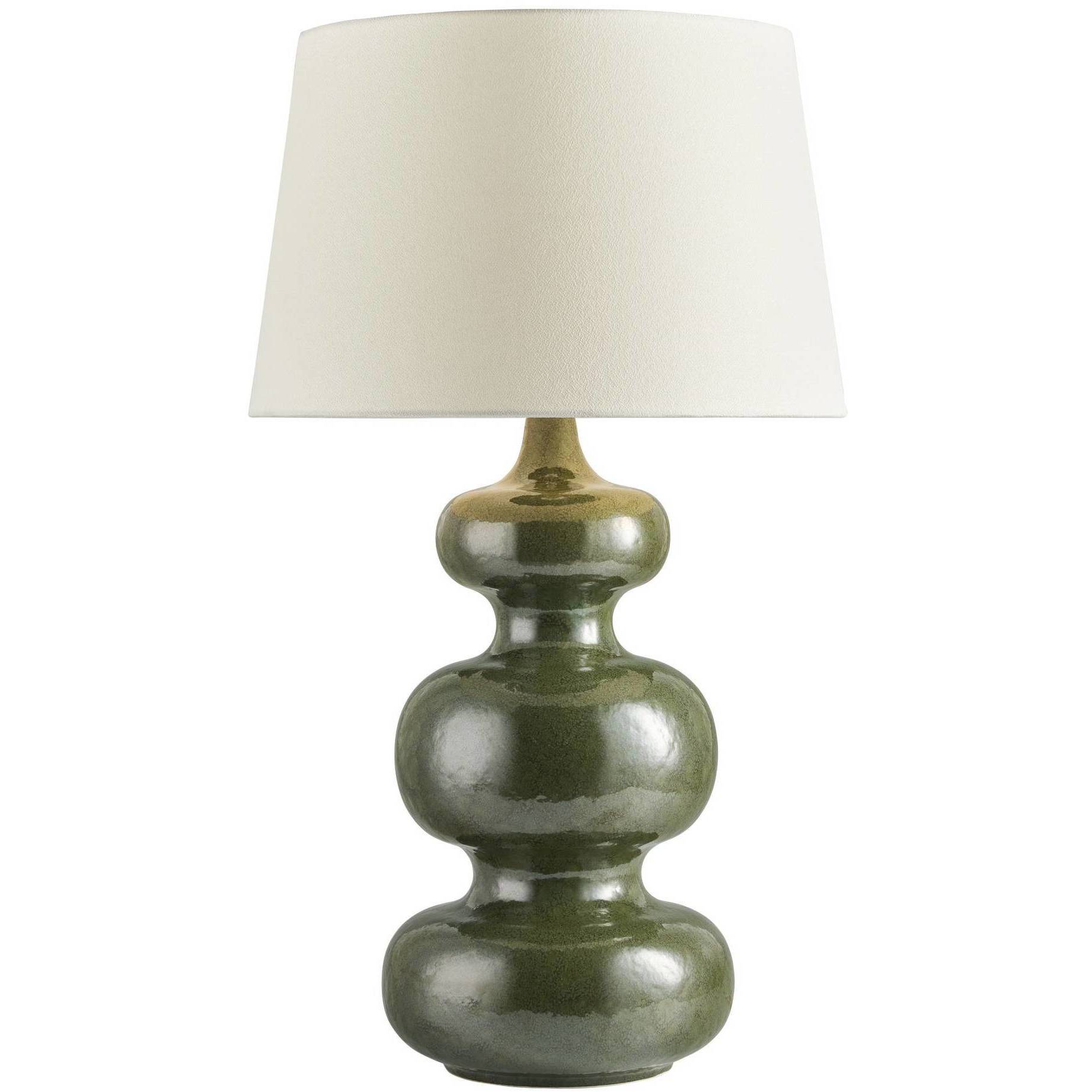 Noma 30.5 inch 150 watt Dark Green Reactive and Antique Brass Table Lamp Portable Light