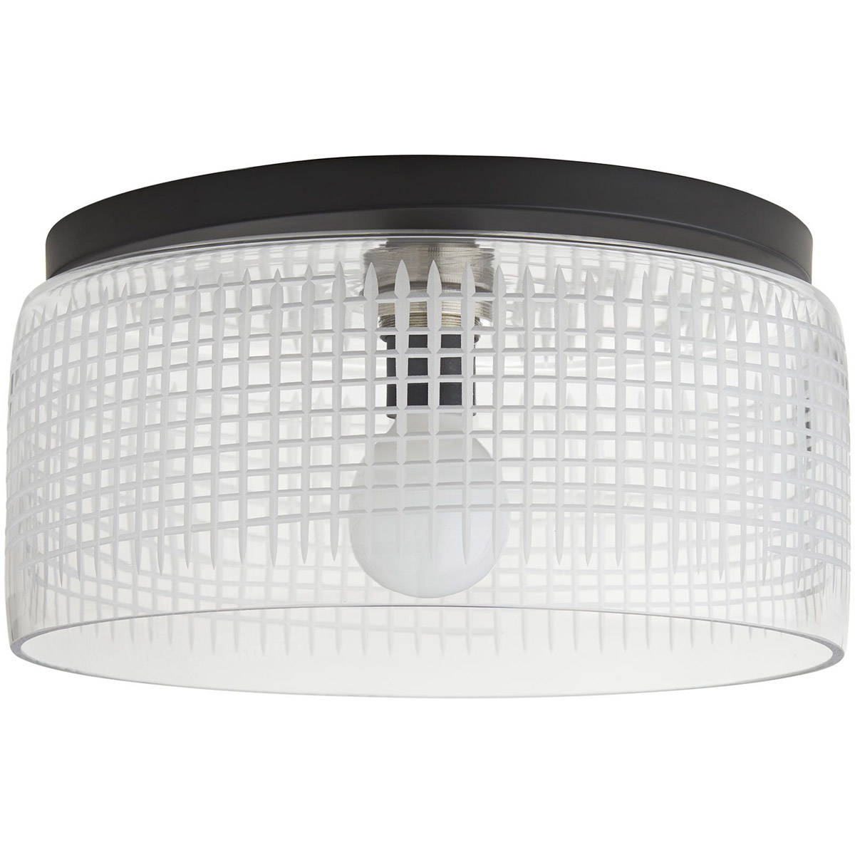 Cut 1 Light 15.5 inch Blackened Steel Flush Mount Ceiling Light, Large