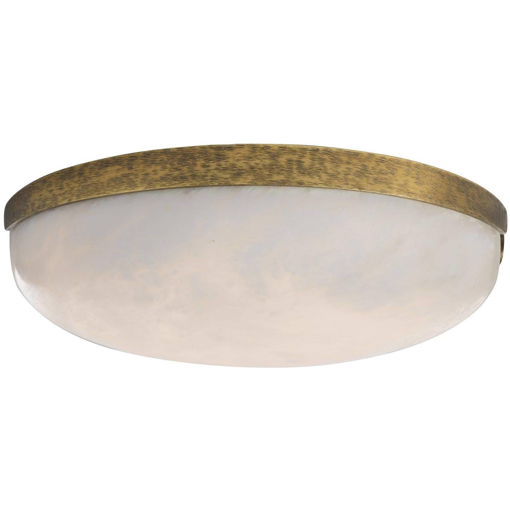 Elara 1 Light 12 inch White and Antique Brass Flush Mount Ceiling Light