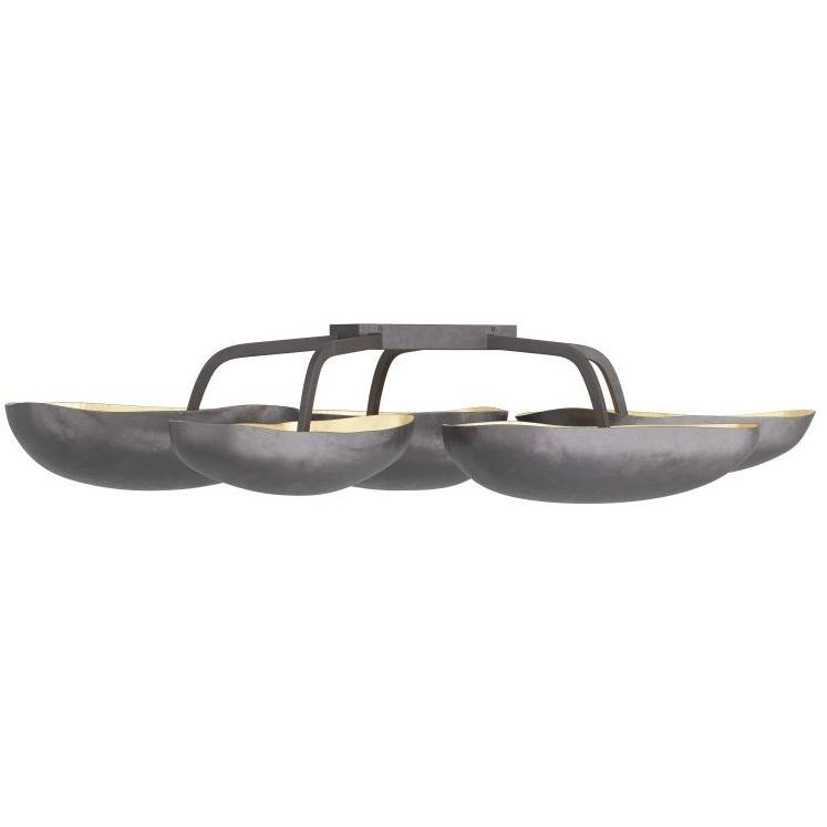 Theo 13 Light 54.5 inch Blackened Iron Flush Mount Ceiling Light