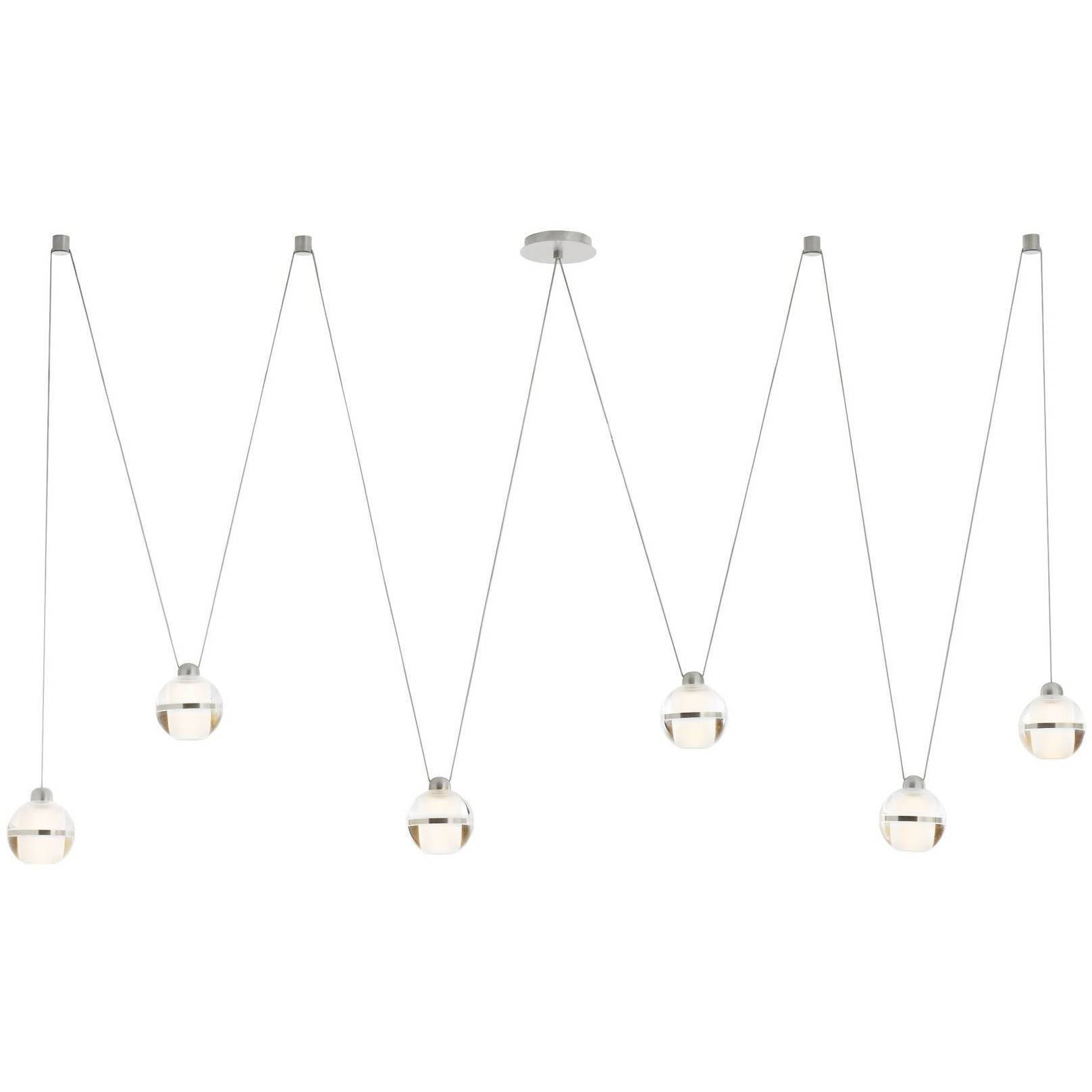 Noble 6 Light 82 inch Chrome Multi-Drop Chandelier Ceiling Light